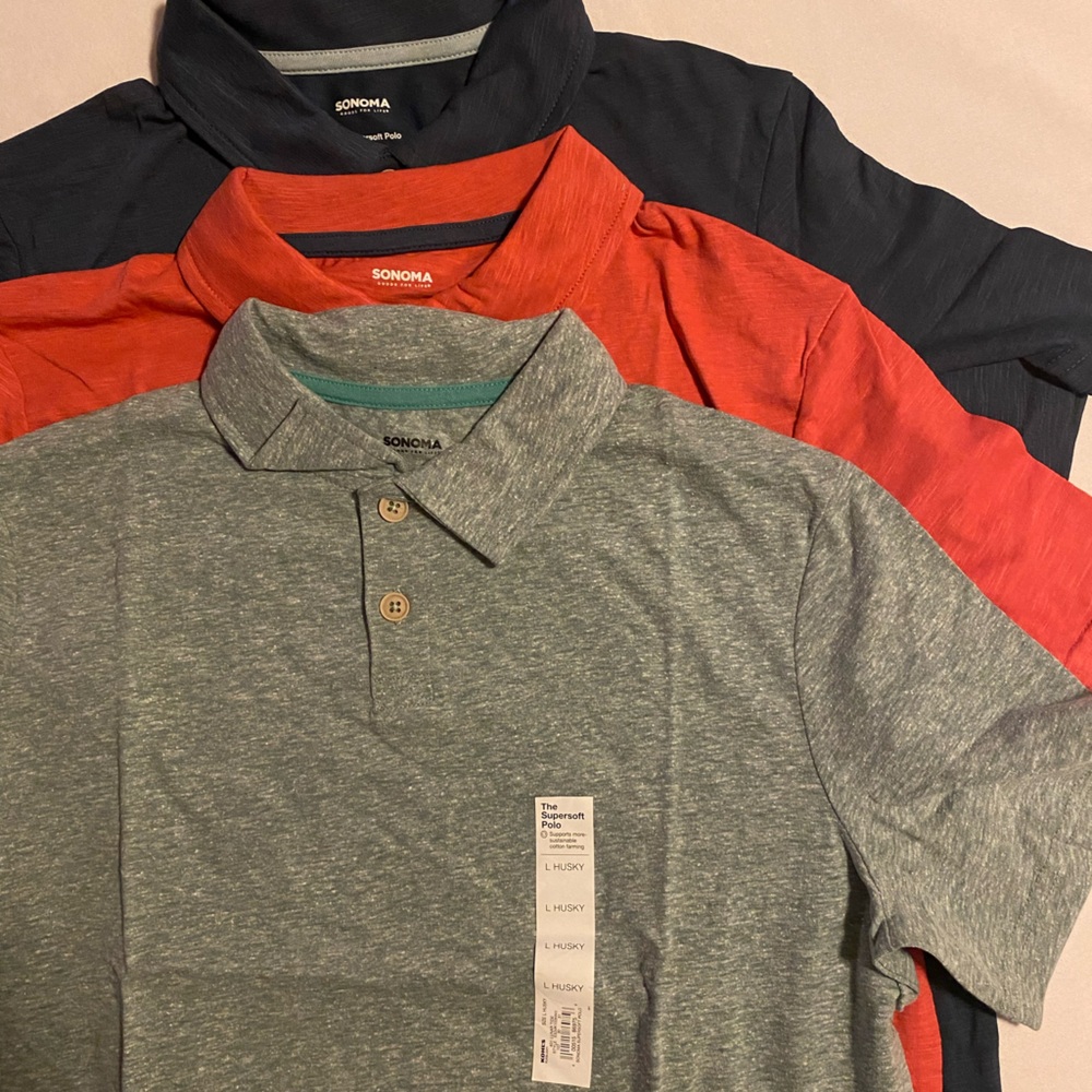 New-Sonoma Goods For Life The Supersoft Polo /Boy’s Size L Husky